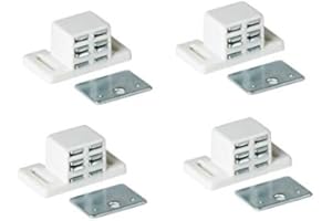 MPJ Extra Strong High Magnetic Catch - White/Nickel (4)