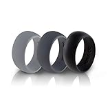Silicone Wedding Ring Band by HonorGear - 3 Rings Pack Premium Grade Wedding Bands Engagement Active Men, Athletes Comfortable Fit & Skin Safe Non-toxic Antibacterial (10)