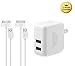 Eaglewood 3.1A Dual Port Wall Power Adapter with Extra Long 6' USB to 30 Pin Charging Cable Cord for iPhone 4s/iPod Touch 3/4, iPad 2/3 primary