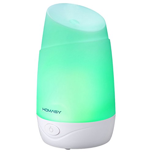 Homasy 100ML Essential Oil Diffuser with Color Light Auto Shut Off Function for Home Bedroom