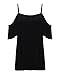 ZANZEA Womens Cold Shoulder Tops Sexy Casual Summer T Shirt Tee Short Ruffle Sleeve Spaghetti Strap Blouses Black US 6
