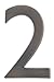 Architectural Mailboxes 3582DC-2 4 inch Solid Brass Floating House Number, 2, Dark Aged Copper
