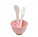 Girls Women Skin Care DIY Homemade Mask Bowl Mask Bowl Gauge Stick Brush Powder Puff Set Mask Mixing Tool Sets Bowl Stick Brush Gauge Cleaning Mat 6 in 1 Set Pink
