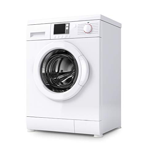 Ideaworks Washing Machine Antivibration pads - Washing Machine Stabilizer - Anti-Walk Dryer & Washer Vibration Pads - Silent Feet Non-Vibrant - Sleeker Design than Washing Machine Stand or Mat - White