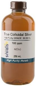 True Colloidal Silver (No Chemicals) - 250 mL of 100 ppm BPA-Free Plastic