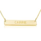 Bar Necklace Personalized Bar Necklace 18k Gold Plated- Custom Made Any Name