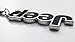 Jeep Black Letter Chrome Metal Keychain Solid Premium