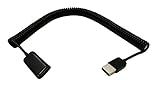zdyCGTime 10FT/2.5M Spiral Coiled USB 2.0 Male to Female Data Sync & Charge Cable (Black)