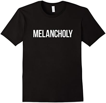 Men's Melancholy T-Shirt One Word Emotion Feelings Message Large Black