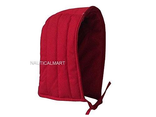 NauticalMartMedieval Renaissance Cotton Padded Coif Arming Cap Red
