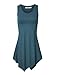 Lock and Love LL WT671 Womens Handkerchief Hem Tank Tunic Top L Teal