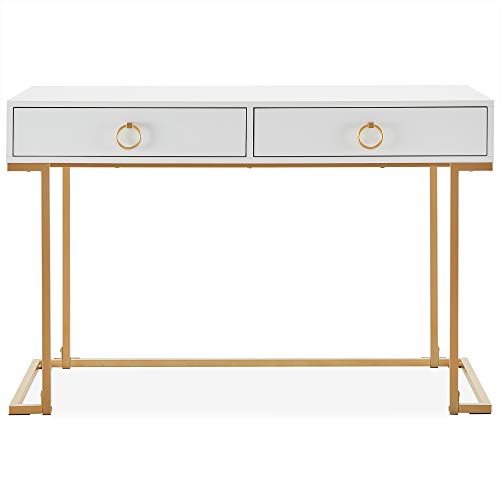 BELLEZE Modern 45 Inch Makeup Vanity Dressing Table or Home Office Computer Laptop Writing Desk with Two Storage Drawers… - Image 4