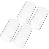Clear Holder Open Ended Glass Candle Holder Tube Shade Sleeve 4Pcs Glass Candle Tube Shade Tea Light Open Flame Chimney Covers for Wedding Party Decor Cover