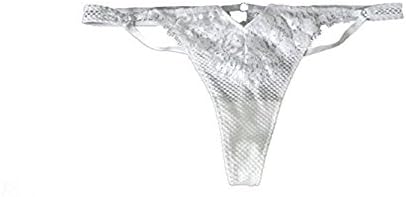 Victoria's Secret Thong Crystal Fishnet Shimmer Lace Panty Medium White