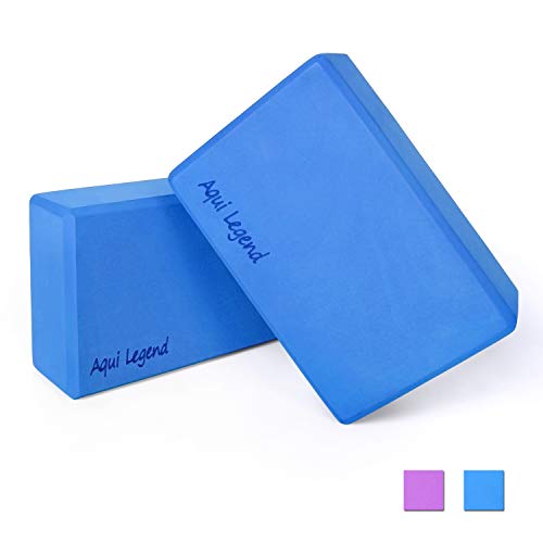 Aqui Legend Yoga Blocks 2-Pack, High Density Latex-Free EVA Foam Blocks for Yoga/Pilates/Meditation, Non-Slip Surface for Improve Stretching and Aid Balance and Flexibility
