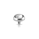 Clear Gems Grade 23 Titanium Dermal Tops. Thread for 14G(1.6MM)
