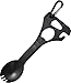 CRKT Eat'N Tool Outdoor Spork Multitool: Durable and Lightweight, for Camping, Hiking, Backpacking and Outdoors Activities, Extra Large, Black, Carabiner 9110KC