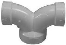 Genova 70722 Double Dwv Pipe Elbow, 90 Deg, 2 X 1-1/2 in, Hub, SCH 40, PVC, 1 1/2