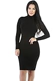 Long Sleeve Turtleneck Bodycon Dress