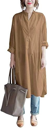 Amazon Co Jp ワンピース ロングシャツ ブラウス レディース シャツワンピース シャツ 大きいサイズ 膝丈 長袖 ゆったり 白 ラクダ色 服 ファッション小物