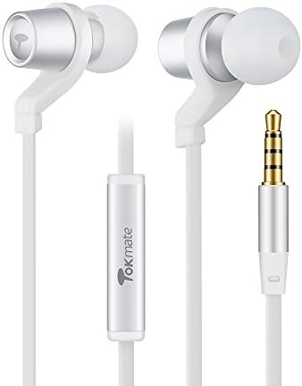 Tokmate COR200W 47inch Length Core Bass In-Ear Headphone with Mic &amp; 4 Silicone Tips for Replacement (White)