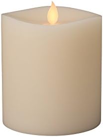 The Gerson Company 4" x 5" Wax SoREAL 360(R) LED Candle with 5-Hour Timer Feature, Bisque Color, Vanilla Scent