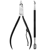 K-Beauty Cuticle Nipper and Cuticle Pusher- Professional Stainless Steel Cuticle Trimmer, Remover and Cutter - Manicure and Pedicure Tool