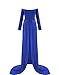 Mommy Jennie Maternity Dress Off Shoulder Long Sleeve Split Front Chiffon Gown for Photoshoot,Royal Blue