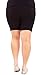 Black Woman Plus Size Cotton Spandex Mid Thigh Shorts, XXXL