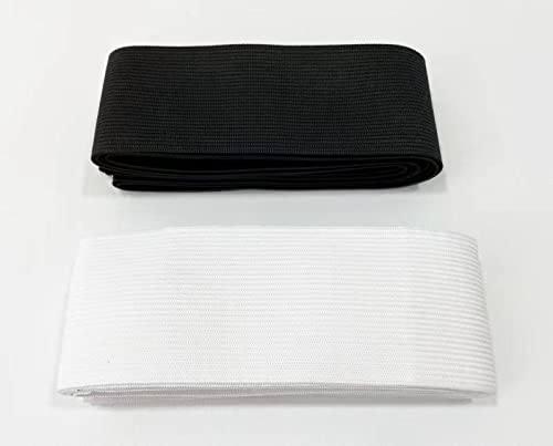 1M, 2 pcs, 30 mm Elastic Band Sewing Flat Elastic Tape for Crafts, Clothing, Flat Elastic Band, Sewing Elastic Fabric for Sewing Black and White, (101332, 30mmx01m)