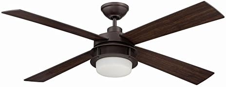 Craftmade Lighting UBR48ESP4 Urban Breeze - 48" Ceiling Fan with Light Kit, Espresso Finish with Espresso/Classic Walnut Blade Finish with Frosted Opal Glass