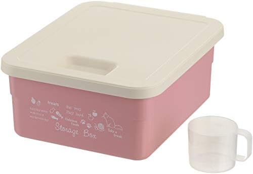 リッチェル キャットフードストレージボックス コーラルピンク