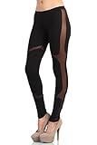 Love Melrose Womens Full Length Fashion Mesh Insert Illusion Leggings