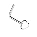 BodyJ4You L-Shaped Nose Stud Heart Stainless Steel 20G (0.8mm)