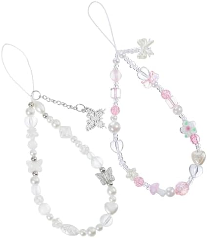 Amazon.com: PEUTIER Pearl Phone Charm, Beaded Phone Wrist Strap
