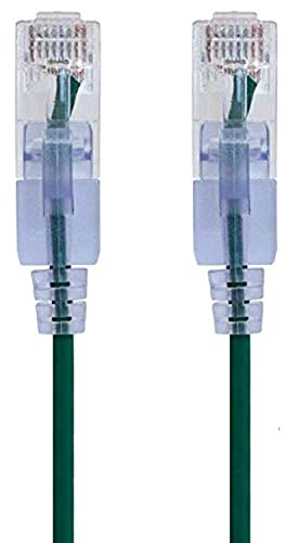 Monoprice Cat6A Ethernet-Patchkabel – 3 m – Grün (10 Stück) snagless RJ45 550 MHz UTP reiner blanker Kupferdraht 10G 30AWG – SlimRun Serie