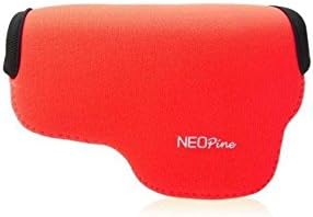 DigiRole Neoprene Camera Case Bag for Sony Alpha a6500, Sony Alpha a6300 with 16-50 Lens, Sony A6500 case (Red) with Tempered Glass Screen Protector