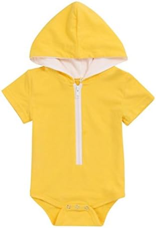 Putars Baby Clothing Newborn Toddler Baby Girls Solid Zipper Hooded Romper Jumpsuit Clothes 6-24Months
