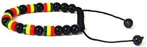 Beaded African Rasta Bracelet (Rasta Squared)