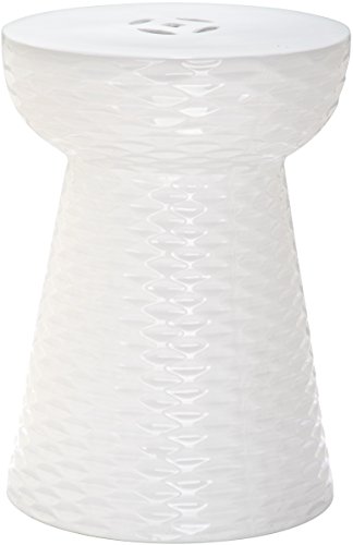 SAFAVIEH Furniture - Daphne Decorative Garden Stool - White - Ceramic - Artisan…