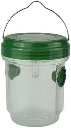 WisMilty Solar Powered Wasp Trap Catcher, Outdoor Trap Catcher for Wasps, Hornets, Bees, Yellow Jackets, UV LED Light, Solar Powered, Effectively Lures, Retains Bees Until They Suffocated