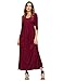 ROMWE Women's Half Sleeve Solid Long Maxi Dress