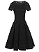 oxiuly Women Casual Dress Round Neck Soft Cotton Floral A-Line Midi Summer Dresses with Pockets OX262