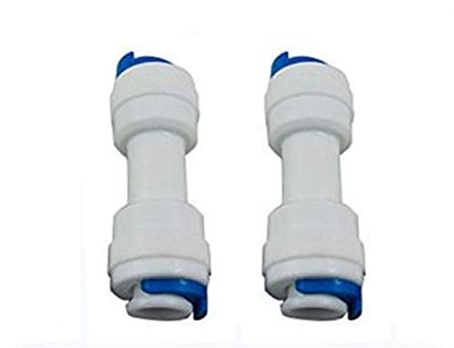 Rykey 12 pcs 1/4" Quick Connect Push In to Connect Water Purifiers Tube Fittings for RO Water Reverse Osmosis System+10 metersï¼ˆ32 feetï¼‰ tubing hose pipe (blue tubing 10 meters)