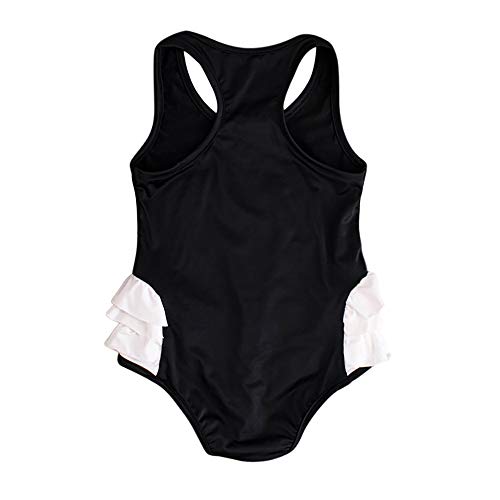 Baby Toddler Girl Unicorn Swimsuit-One Piece Swimwear Infant Sunsuits Bathing Suits (Black Swan, 3-4T)
