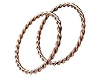 Pure Copper Twisted Tensor Bangle Set 2, Solid