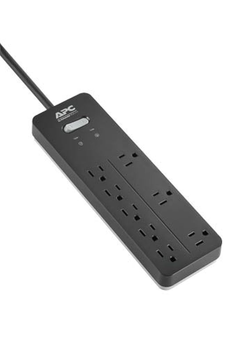 APC 8Outlet Surge Protector Power Strip 2160 Joules, SurgeArrest Home
