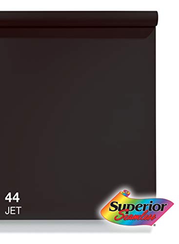 Superior Seamless Photography Background Paper, 44 Jet Black (107 inches Wide x 36 feet Long)