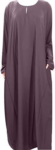 The Muslimah Collection Plain Abaya with Pockets (Purple, 58)
