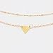 Zealmer Gold Tone Triangle Pendant Double Layer Necklace With Adjustable Chain For Women